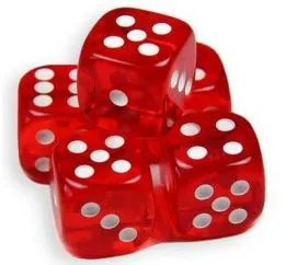 Красные кубики 16мм 100шт