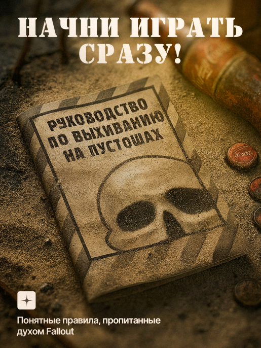 Настольная карточная игра "Настольный Фоллаут" юмористическая стратегия для компании, 3-6 игроков, постапокалипсис