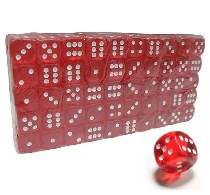 Красные кубики 16мм 100шт